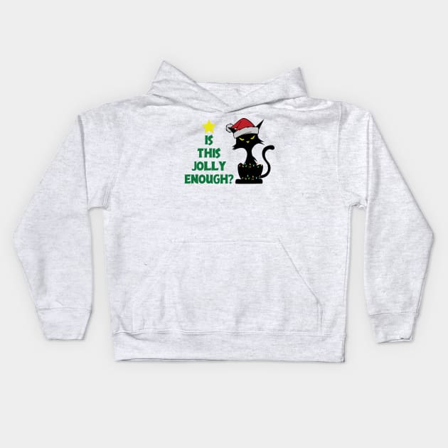 Is this Jolly Enough ? Grumpy Black Cat Kids Hoodie by Bam-the-25th